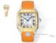 Replica Cartier Santos Rose Gold Bezel Orange Leather Strap Couple Watch (9)_th.jpg